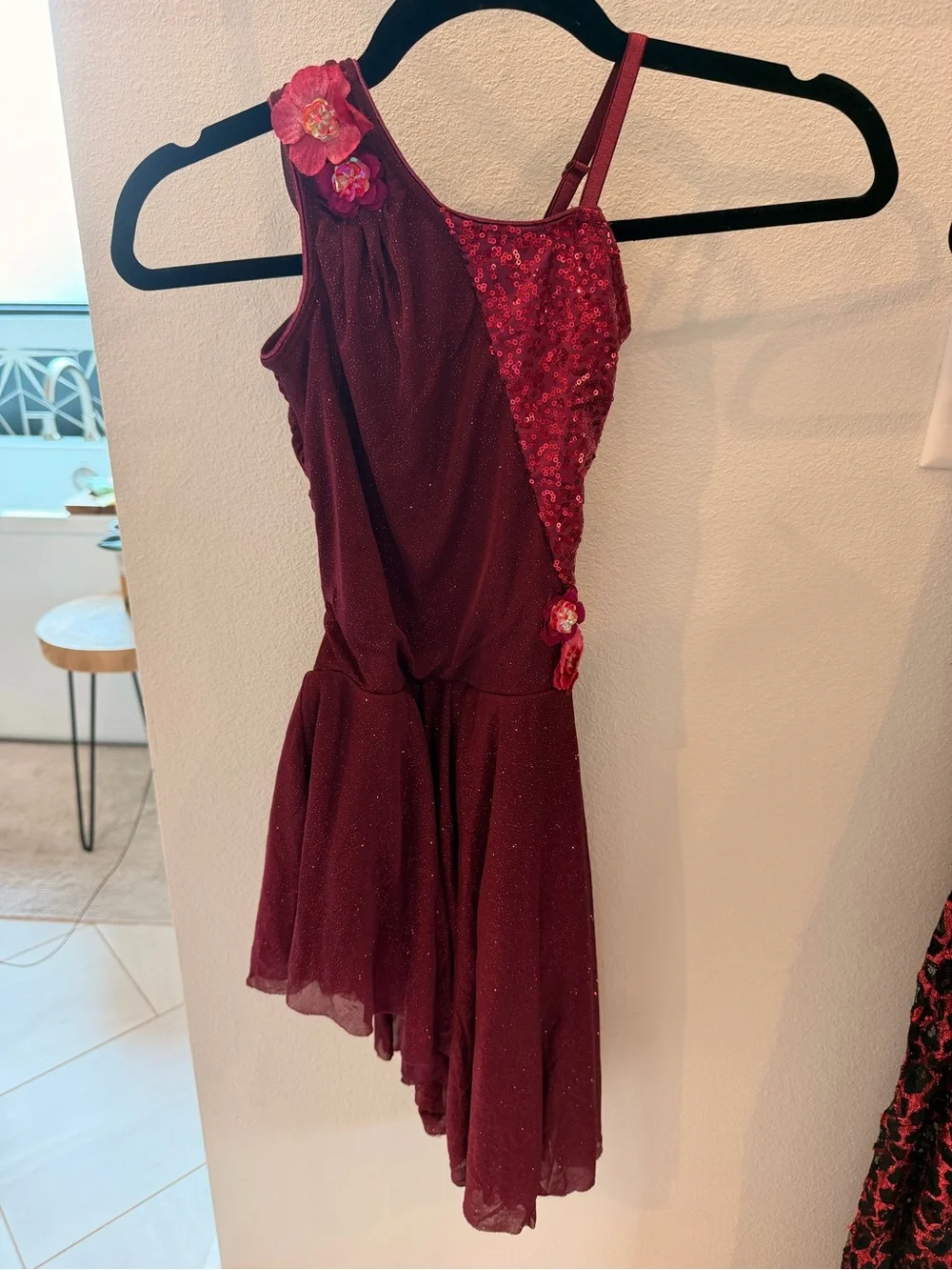 Revolution Dance Costume Girls' Burgundy Sequin Dress